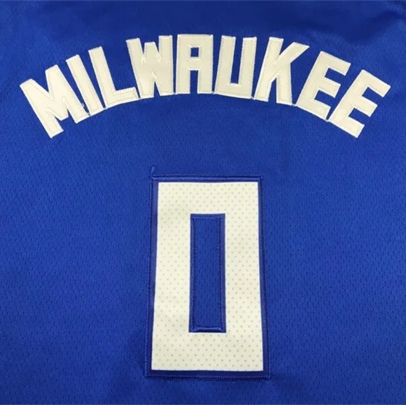 Nike New w/ Tags Damian Lillard Milwaukee Bucks Hypercolor Jersey Blue - Picture 6 of 7